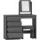 Nevada 4 Drawer Dressing Table Set 3D Effect Grey 6