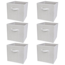(6 White Drawers Only) Charles Jacobs White 3 Tier 6 Cube Storage Bookcase Shelf Display Unit with Choice of Drawers