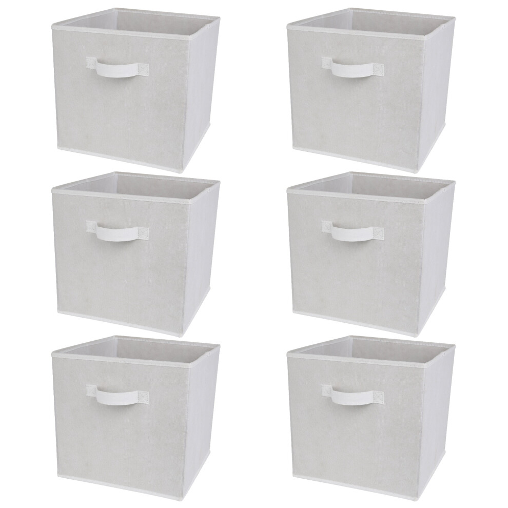 (6 White Drawers Only) Charles Jacobs White 3 Tier 6 Cube Storage Bookcase Shelf Display Unit with Choice of Drawers