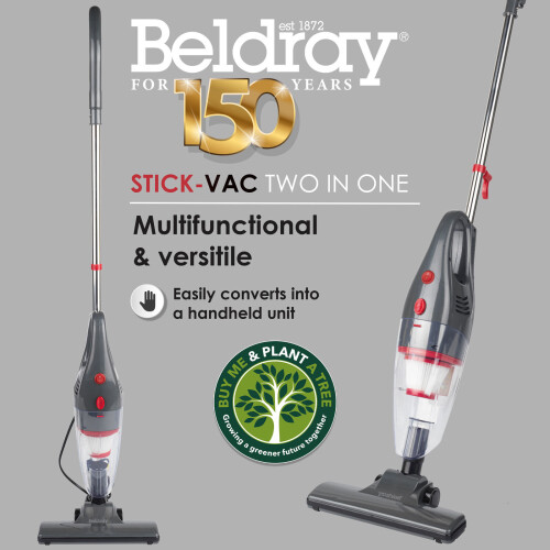 Beldray BELDRAY COMPACT UPRIGHT TO HANDHELD 600W STICK VAC VACUUM CLEANER GREY 1