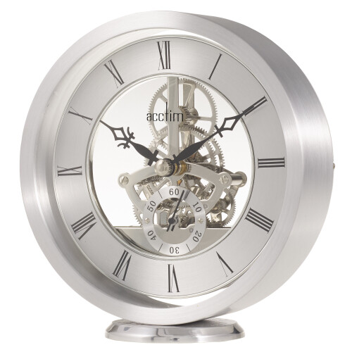 Acctim Acctim Silver Tone Skeleton Battery Mantel Clock Millendon 37027