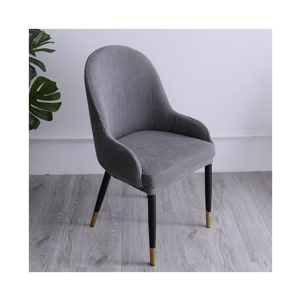 (LightGray) Chair Cover Curved Back Accent Dining Room Chair Slipcover Stretch Bar Stool Cover