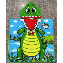 (GreenCrocodile) Poncho Kids Unicorn Baby Dinosaur Bathrobe Hooded Boys Girl Towel Robe