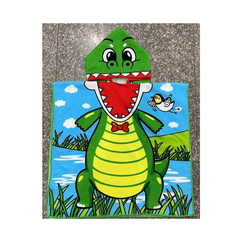 (Greencrocodile) Poncho Kids Unicorn Baby Dinosaur Bathrobe Hooded Boys Girl Towel Robe Multicoloured