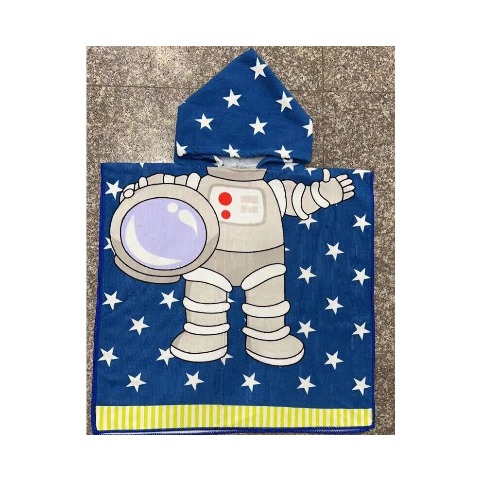 (Astronaut) Poncho Kids Unicorn Baby Dinosaur Bathrobe Hooded Boys Girl Towel Robe