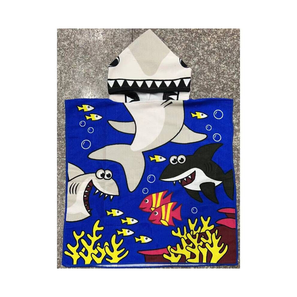 (Tigershark) Poncho Kids Unicorn Baby Dinosaur Bathrobe Hooded Boys Girl Towel Robe Multicoloured