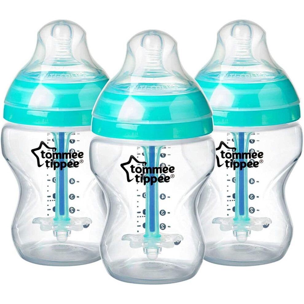 Tommee Tippee Anti-Colic Baby Bottles, 260ml, Pack of 3