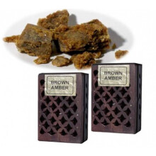 (Brown Amber) Incense Resin In Wooden - Box