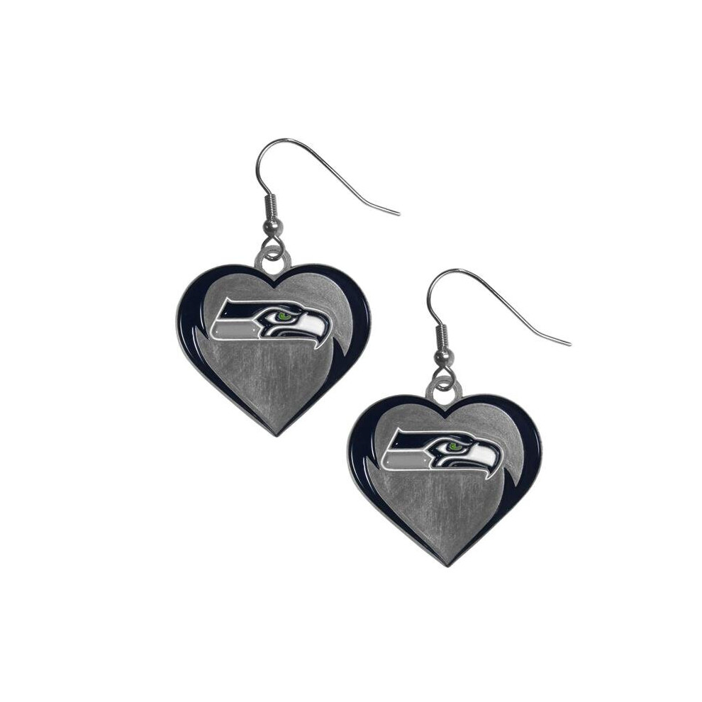 Photos - Earrings Siskiyou FERH155 Female NFL Seattle Seahawks Heart Dangle