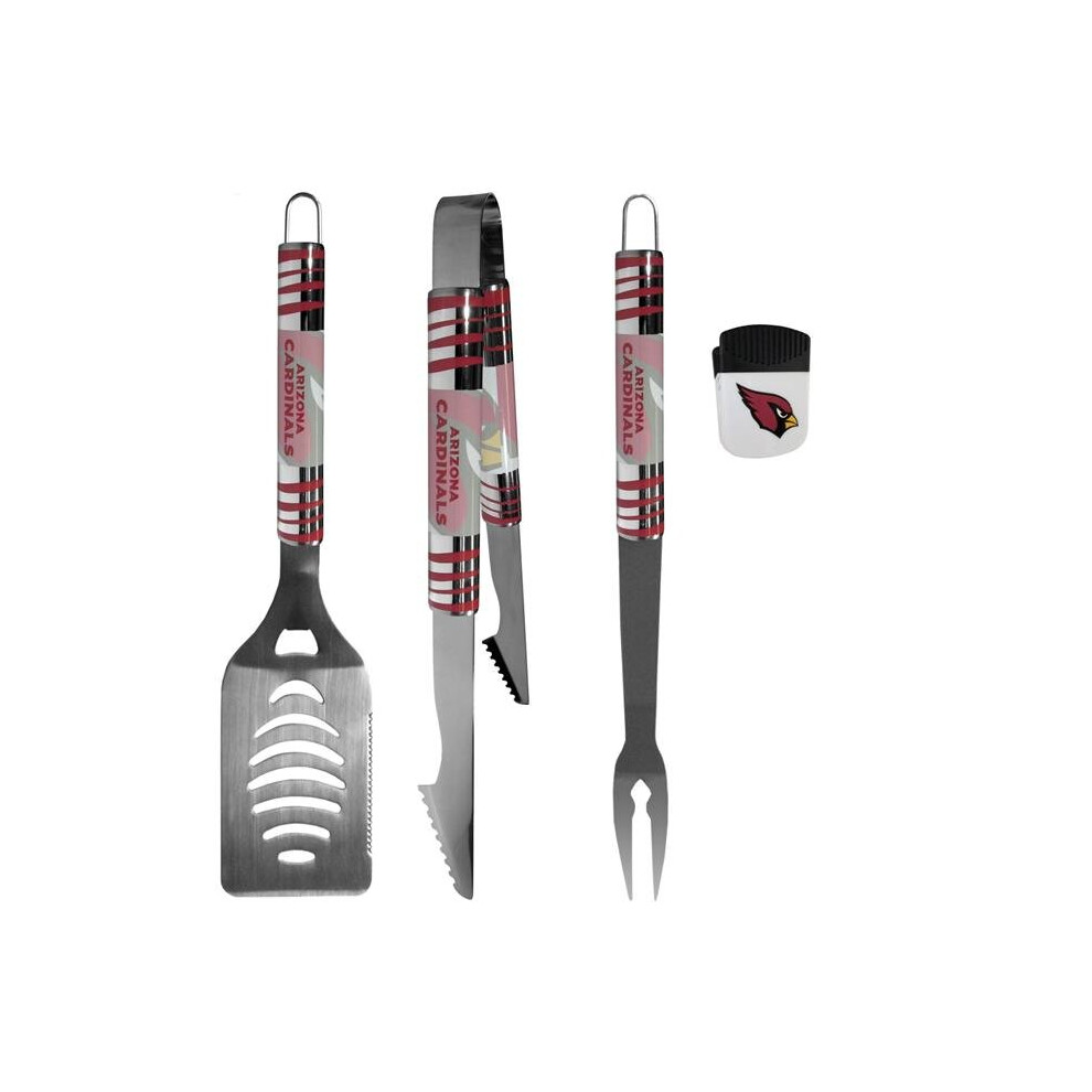 Siskiyou F3BQ035PMC Unisex NFL Arizona Cardinals 3 Piece BBQ Set & Chip Clip - One Size-image-OPC-P9J7CF6-NEW