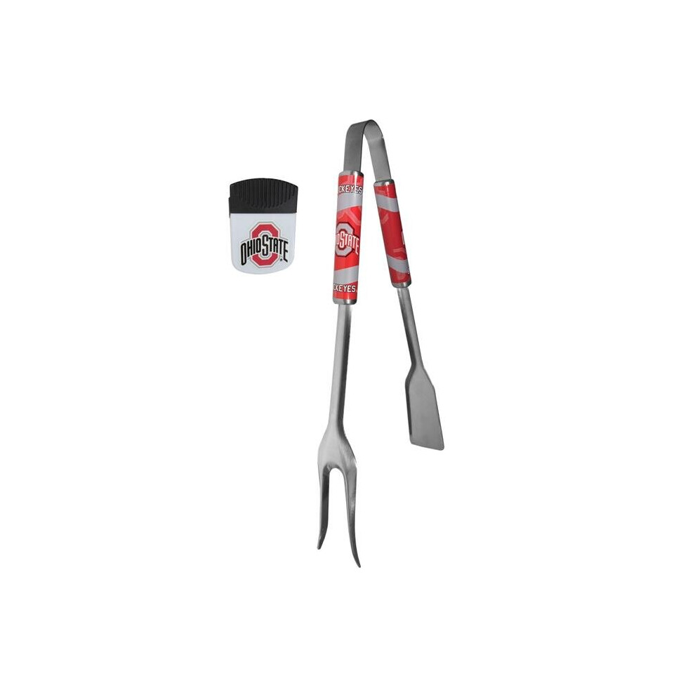 Siskiyou CBQM38PMC Unisex NCAA Ohio State Buckeyes 3-in-1 BBQ Tool & Chip Clip - One Size-image-OPC-P9J7D79-NEW