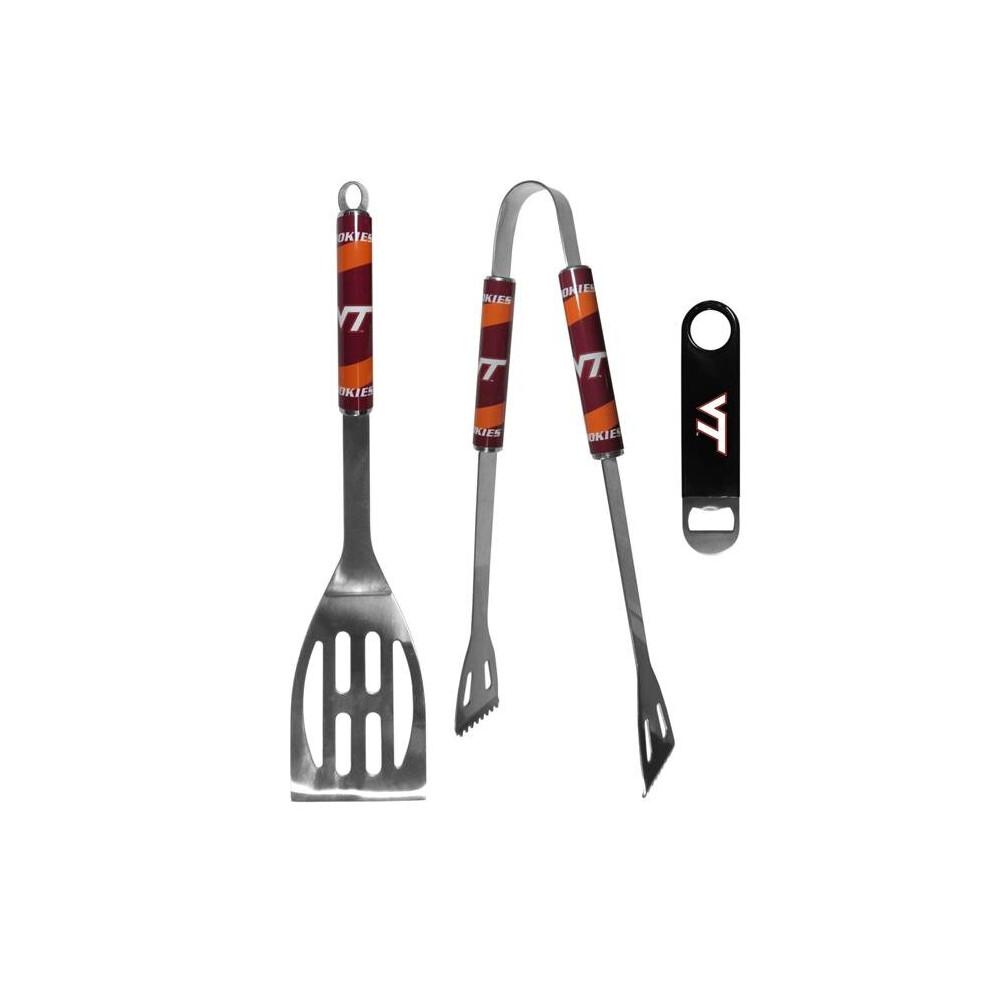 Siskiyou C2BQ61LBO Unisex NCAA Virginia Tech Hokies 2 Piece BBQ Set & Bottle Opener - One Size-image-OPC-P9J7DCS-NEW