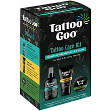 Tattoo Goo Aftercare Kit Includes Antimicrobial Soap, Balm, and Lotion, Tattoo Care for Color Enhancement + Quick Healing - Vegan, Cruelty-Free,