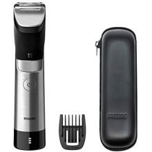 Philips BT9810/13 9000 Prestige Beard & Stubble Trimmer - 30 Length Settings, 120 Min Run Time, SteelPrecision Blades, UK 3-Pin Plug