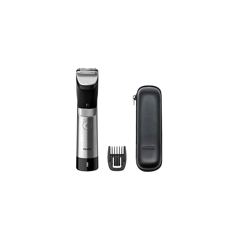 Philips Beard & Stubble Trimmer For Men, 9000 Prestige, 30 Length Settings, 120mins Run Time, SteelPrecision Blades, UK 3-Pin Plug - BT9810/13