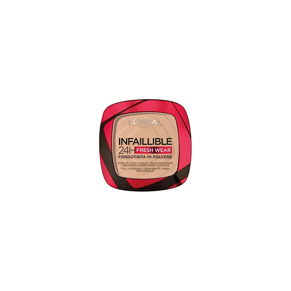 L'Oreal Paris Infallible 24H Fresh Wear Foundation in a Powder, Longwear Coverage, Mattifying Finish, Shade 130 True Beige