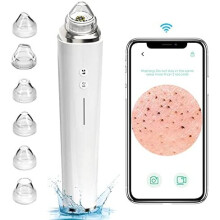 Blackhead Remover Pore Vacuum, Upgraded WIFI Visible Facial Pore Cleanser with HD Camera Pimple Acne Comedone Extractor Kit with 6 Suction Heads USB