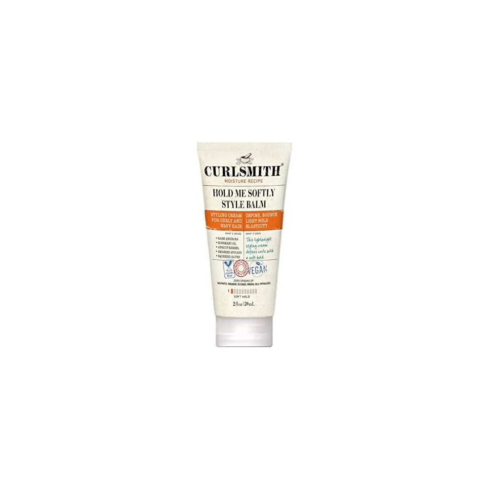 Curlsmith - Hold Me Softly Style Balm - Vegan Soft Hold Styling Cream for Wavy and Curly Hair, Natural Look (59ml)