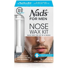 Nad's For Men Nose Waxing Kit, Nose Hair Removal, Nose Wax, Wax Kit Includes 30g Hard Wax, 4 Moustache Protectors, 6 Applicators, 3 Spatulas, 3