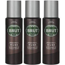 Brut Deodorant Body Spray Musk Long Duree 200ml THREE PACK