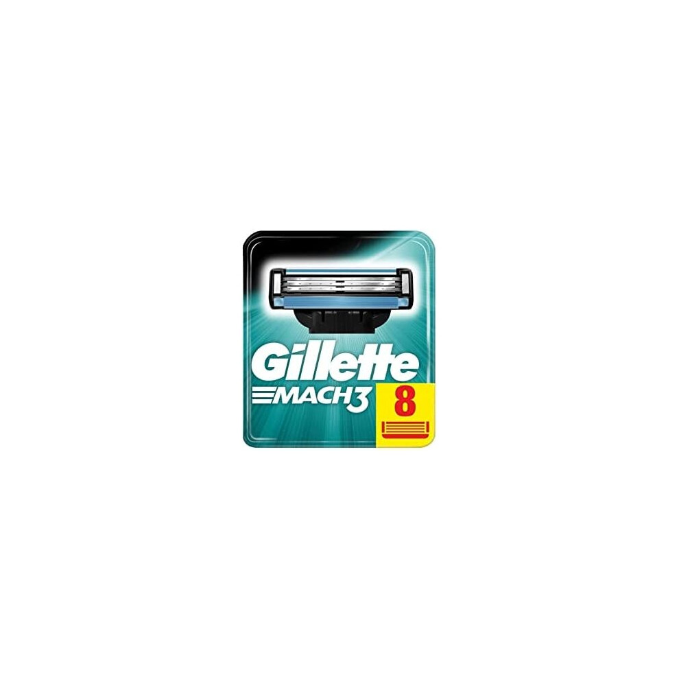 Gillette Mach3 razor blades for men, 8 pieces, mailbox-compatible packaging