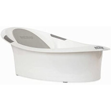 Nuby Newborn Baby Bath with Built in Anti-Slip Support and Soft Headrest, White Bathtub, Suitable from Newborn