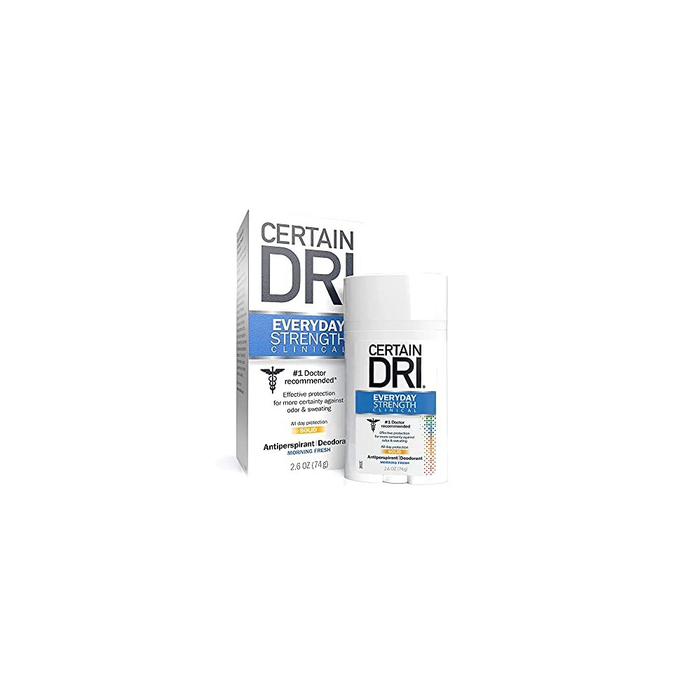 Certain Dri Antiperspirant Deodorant | Everyday Strength Clinical | All Day Protection Against Odor and Sweating | Solid | 2.6 oz.