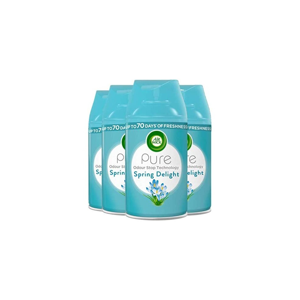 Air Wick Air Freshener Freshmatic Auto Spray Refill SPRING DELIGHT, Pack of 4, 250 ml x 4, Last Up to Total 280 Days-image-OPC-P9J86DB-NEW