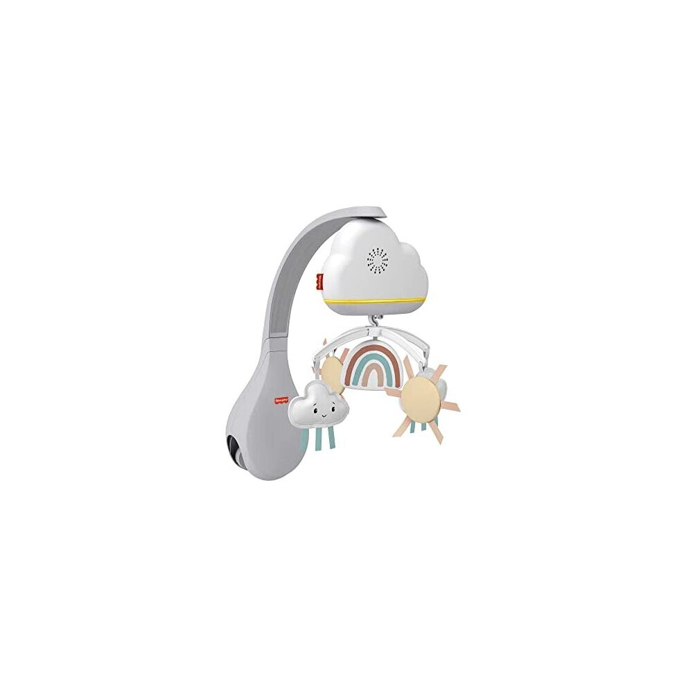 Fisher-Price Rainbow Showers Bassinet to Bedside Mobile, tabletop soother and nursery sound machine for newborn baby to toddler, HBP40