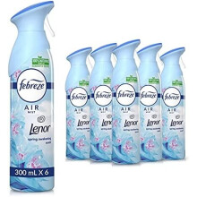 Febreze Air Freshener Spray, Odour Eliminator and Bathroom Freshener, Lenor Spring Awakening, 1.8 Litre (300 ml x 6)