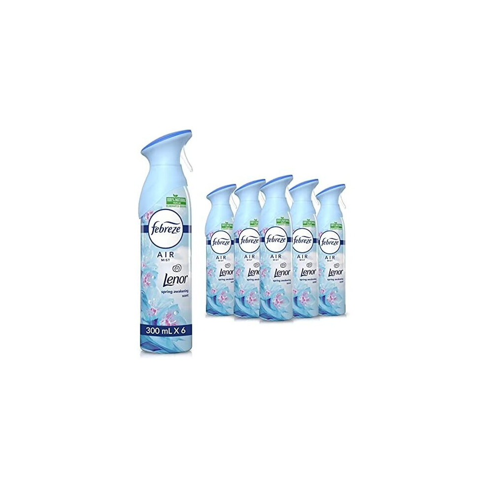 Febreze Air Freshener Spray, Odour Eliminator And Bathroom Freshener, Lenor Spring Awakening, 1.8 Litre (300 Ml X 6)