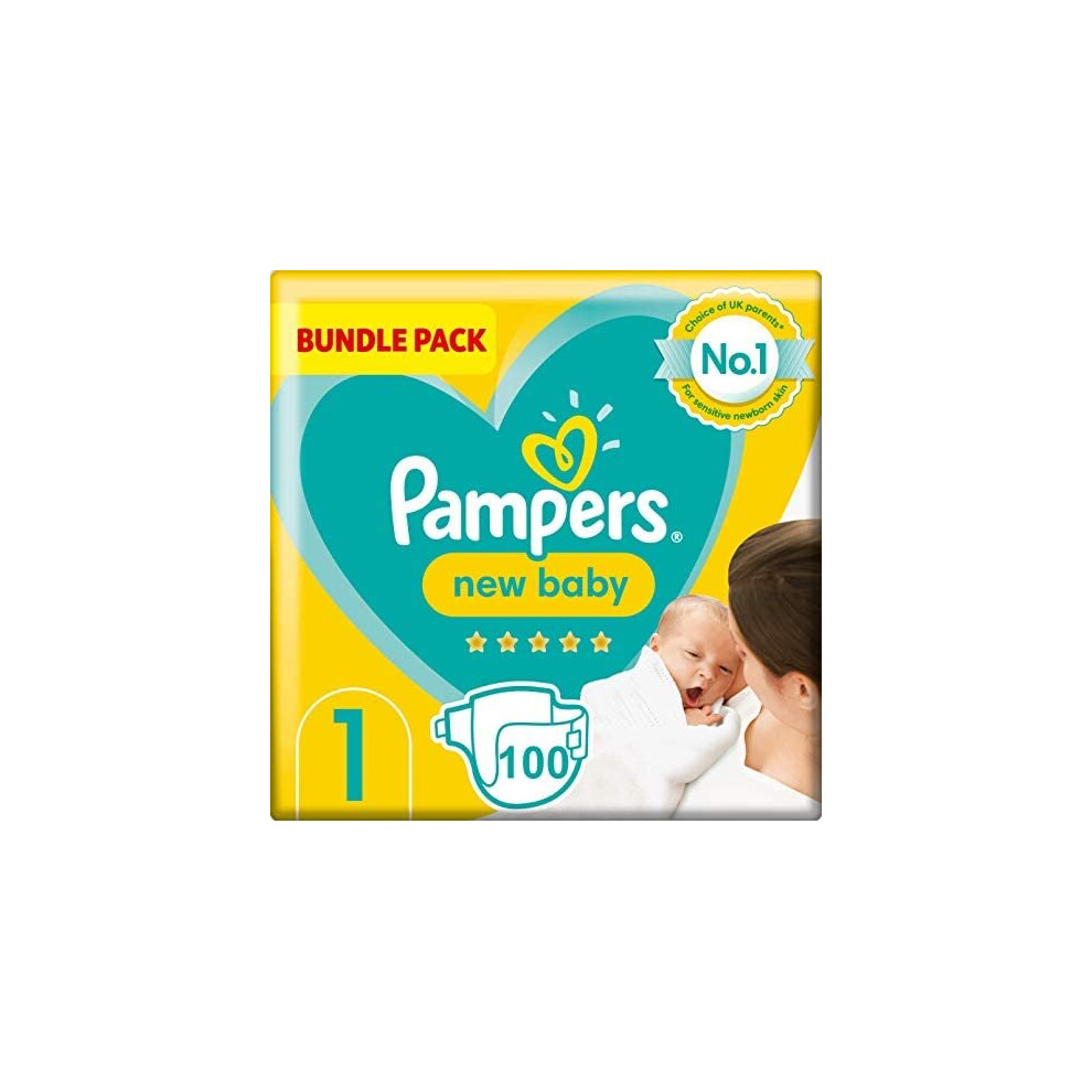 New Baby Size 1, 2 X 50 Nappies, 2Kg-5Kg, Monthly Box Pampers