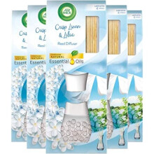 Air Wick Reed Diffuser, Crisp Linen And Lilac, 33 ml, Pack of 5 – Natural Essential Oils, Long-Lasting Freshness
