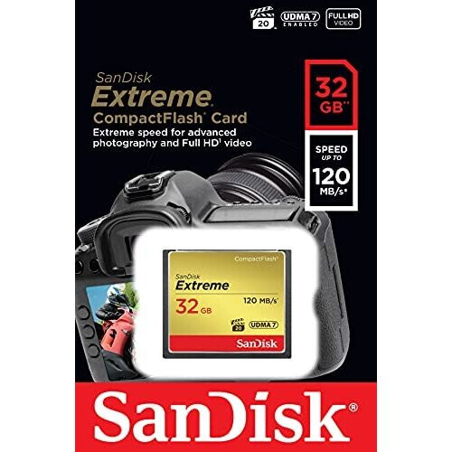 SanDisk SanDisk Extreme 32 GB UDMA7 CompactFlash Card - Black/Gold 1
