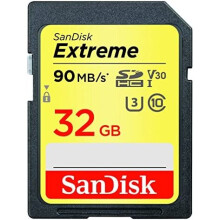 SanDisk Extreme SDSDXVE-032G-GNCIN 32 GB SDHC Class 10 U3 V30 Memory Card , yellow