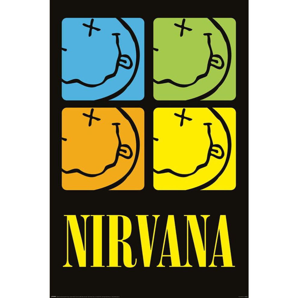 Nirvana Smiley Squares Poster