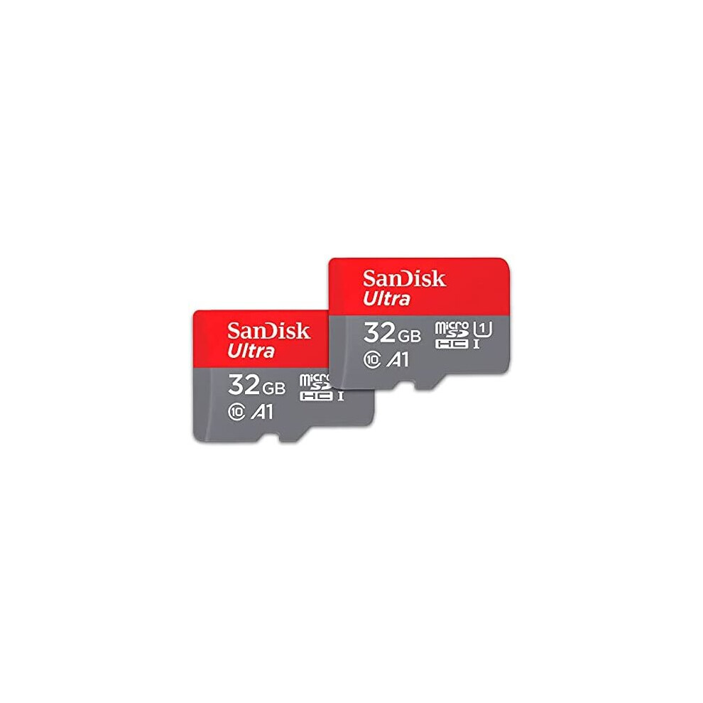 SanDisk Ultra 32 GB microSDHC Memory Card + SD Adapter with A1 App Performance Up to 120 MB/s, Class 10, U1 (Twin Pack)
