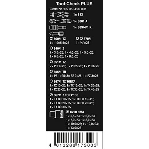 Wera Wera Tool-Check Plus Mini Bit Ratchet, Socket, Screwdriver & Bit Set, 39pc, 05056490001 1