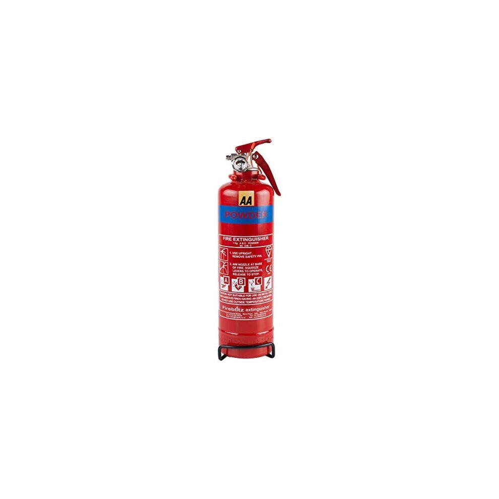 AA 1kg Fire Extinguisher AA6653 – Uses ABC Powder Small Fires – Lightweight Easy Use UK Made 5 Yr Warranty