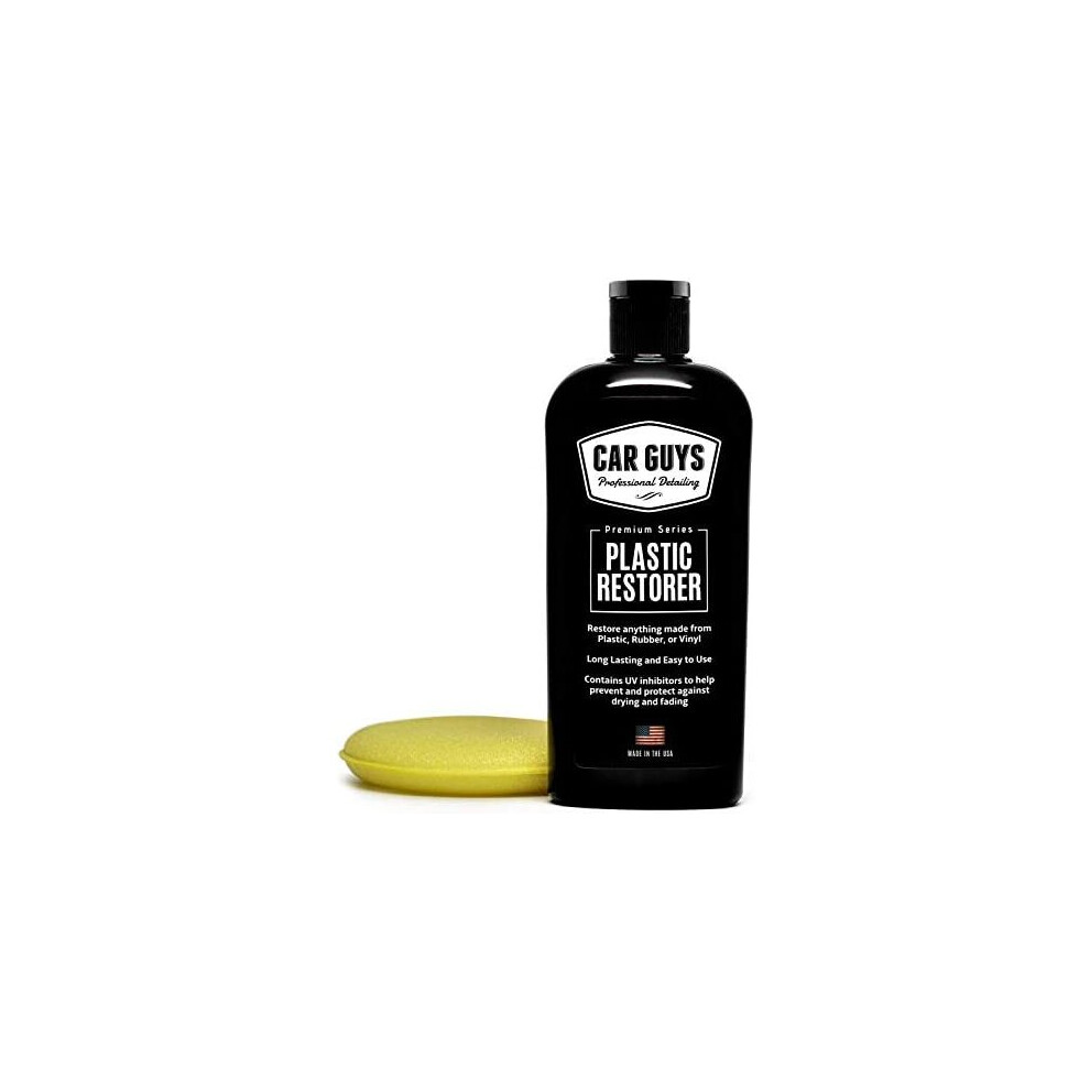 CAR GUYS Plastic Restorer - The Ultimate Solution for Bringing Rubber, Vinyl and Plastic Back to Life! - 8 Oz Kit