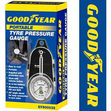 Goodyear Professional Heavy Duty Tyre Pressure Gauge with Large Dial Air Measurement PSI/BAR Release Button Car Motorbike Motorcycle Bike Bicycle Van
