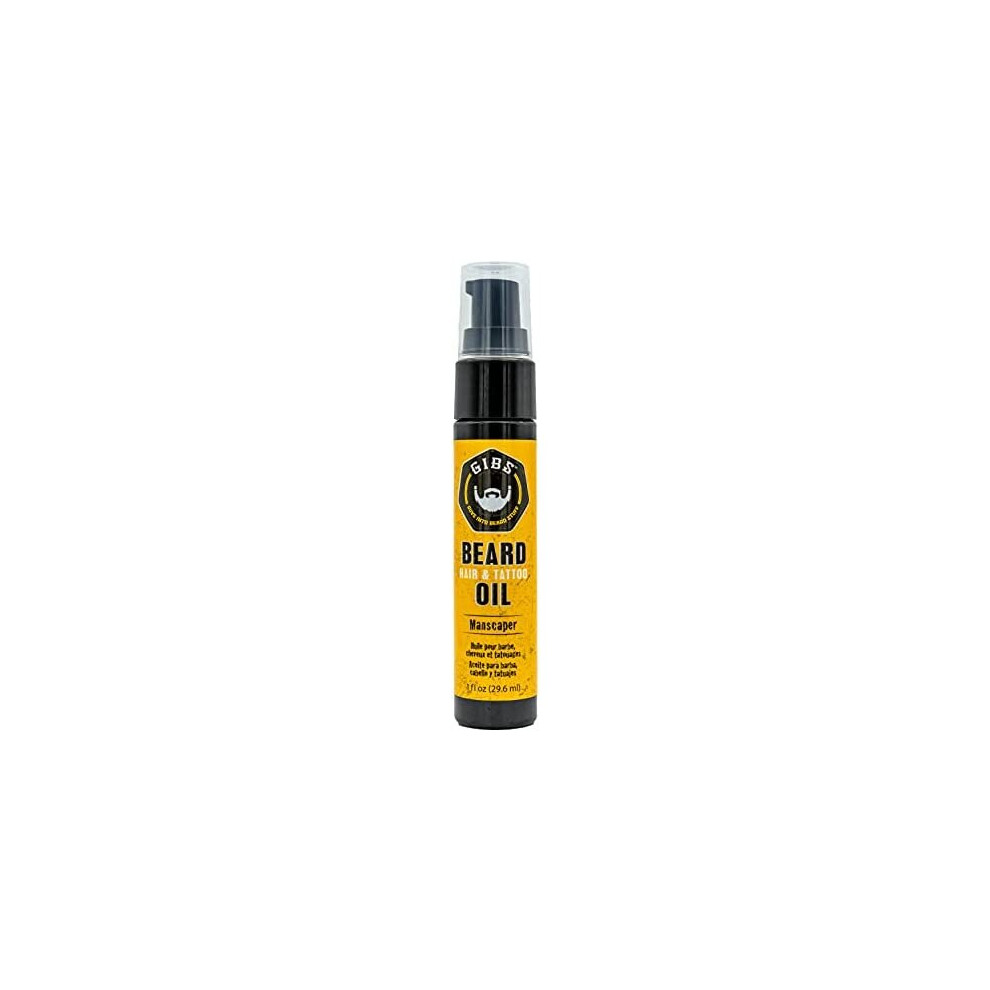 Gibs Best Beard Oil Beard, Hair, & Tattoo Oil, 1 Oz. (Manscaper)