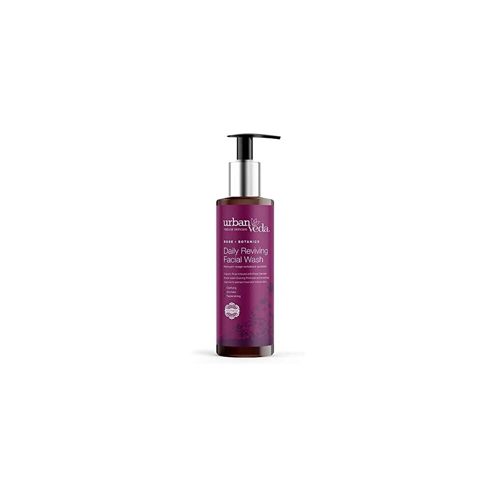 Urban Veda Natural Skincare Rose and Botanics Daily Reviving Facial Wash for Tired and Mature Skin 150ml