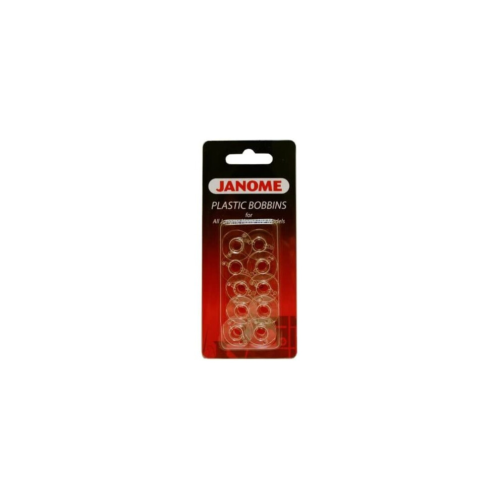 10 Janome Plastic Bobbins (Part No. 200122717)