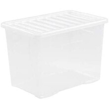WHAM 3-Pack Crystal Clear Storage Boxes with Lids, 80L Each
