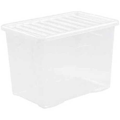 Wham WHAM 3-Pack Crystal Clear Storage Boxes with Lids, 80L Each