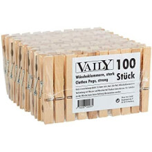 Pack of 100 wooden clothes pegs (2 x pack of 50)