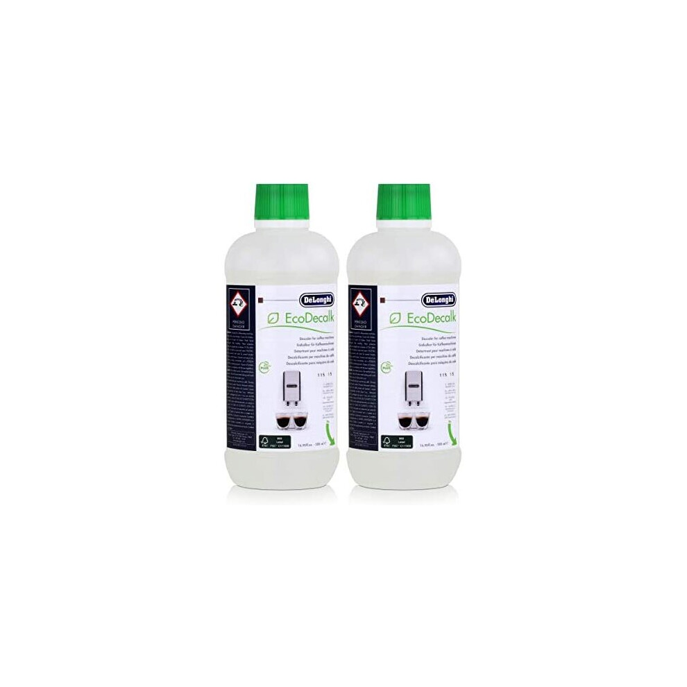 DeLonghi EcoDecalk DLSC500 Descaler 500ml - 5513296041 (2 Packs of 500ml)