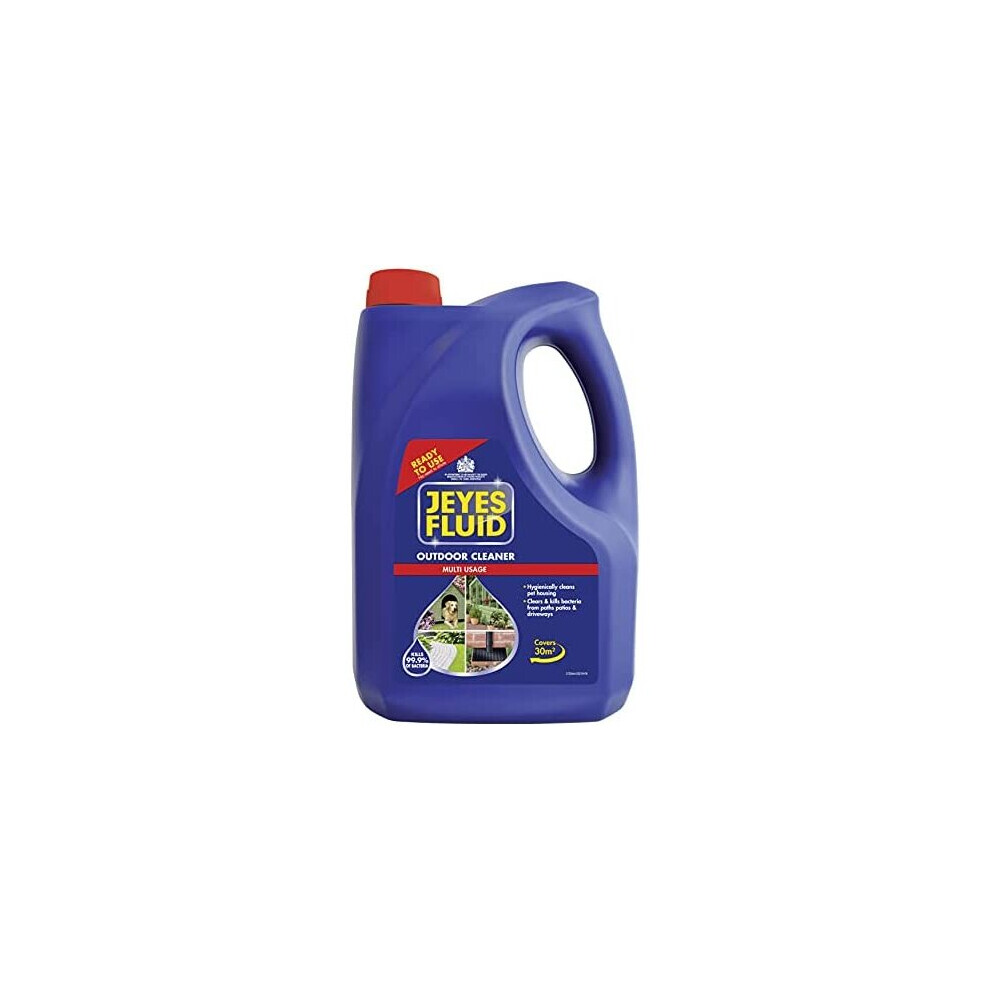 Jeyes Fluid Ready-To-Use Outdoor Cleaner & Disinfectant for Paths, Patios, Driveways & Pet Housing, Blue, 4 Litre