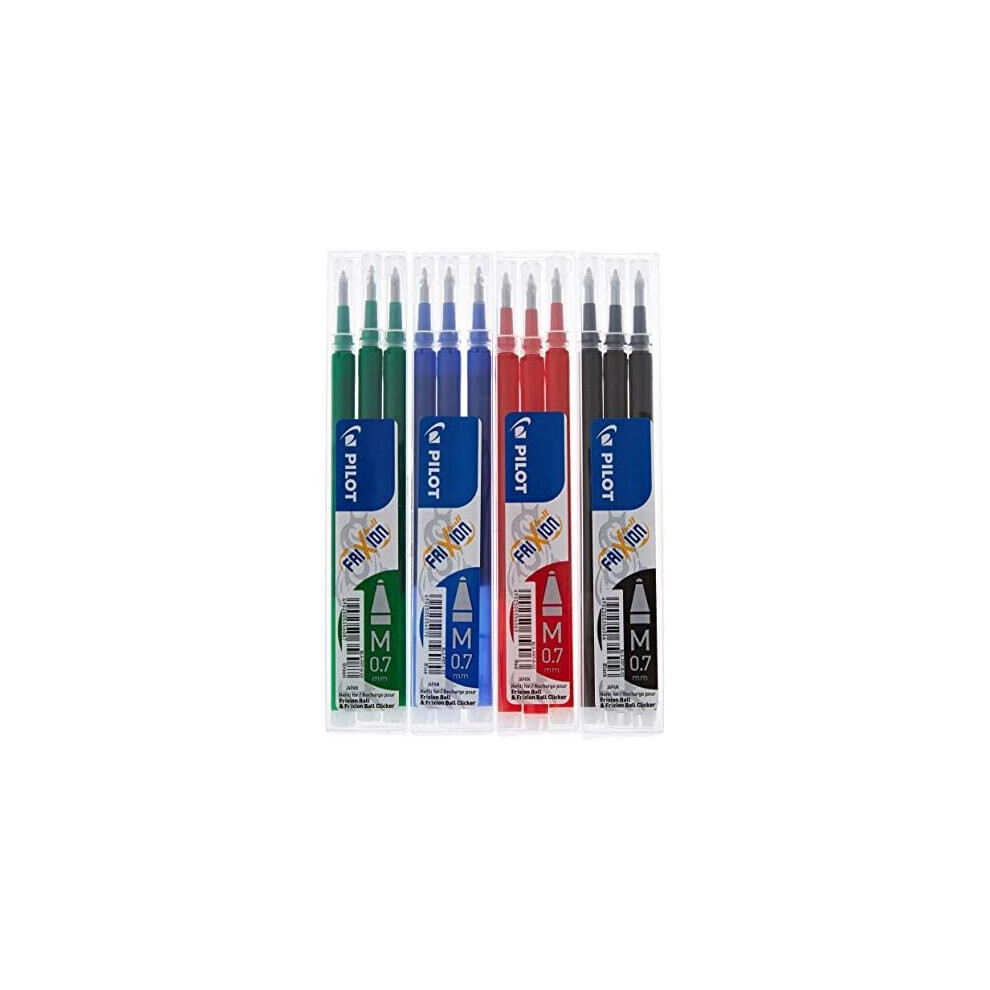 Pilot Frixion Ball Rollerball Pen - 4 Refills Sets of 3 (1 Assorted)